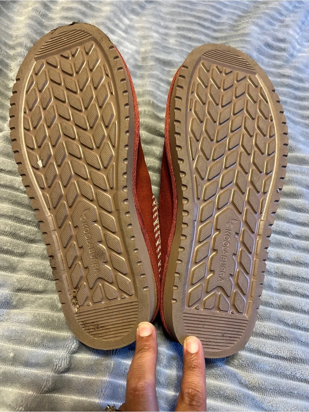 Koolaburra Kids Rust Red Suede Slip-On Slippers